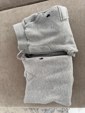 Polo by Ralph Lauren Light Gray Pullover Hoodie and pants with Navy Pony .